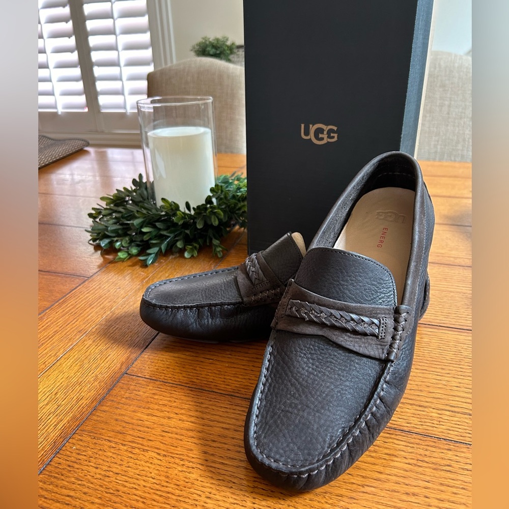 UGG enerG Comfort System men’s Henrick leather braid slip ons - size 11
